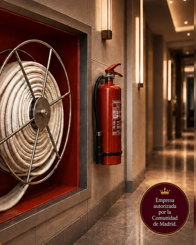 Boca de incendio equipada y extintor